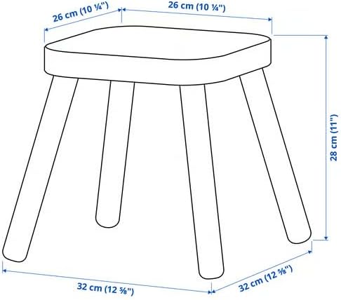 Set of 2 Wooden Stools - Small Solid Pine Seating Chairs - Compact Square Stool for Playroom, Bedroom, Classroom, Durable Natural Wood Step Stool for Everyday Use