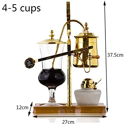 QQW Vakuum-Kaffeemaschine Siphon-Kaffeemaschine Set Kaffee Siphon Haushalt Belgisches Topf Royal Coffee Pot/Gold – Bild 3