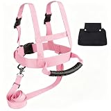 Vexnaro Pferdeleine Kinder, Verstellbares Outdoor mit Leine und Kleiner Tasche, Kinder Pferdeleine zum Outdoor für Mädchen und Jungen, Garten, Park, Draußen und Familienaktivitäten(Rosa)