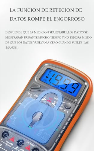 Miniatura 3 de Multímetro Digital Profesional, Polimetro Digital Con Pantalla Retroiluminada, Voltimetro Portátil Y Resistente, Multifunción Para Hogar Y Taller, Manual En Español
