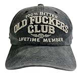Old Fuckers Club Distressed Vintage Baseball Cap – Embroidered “100% Bitter Lifetime Member” Adjustable...