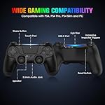 Fisherg 2 Pack Controllers with Charging Dock Station for PS4 Controller, Wireless Controller Compatible with PS4/Pro/Slim Consoles, with LED Charging Dock, Black - Image 2