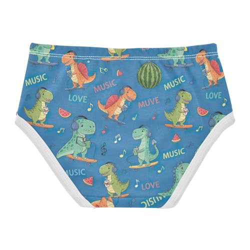 Joisal Girls Underwear Toddlers 2t Cotton Girl Panties Cute Florals Briefs Kids Undies Cartoon Dinosaur Listening Music2