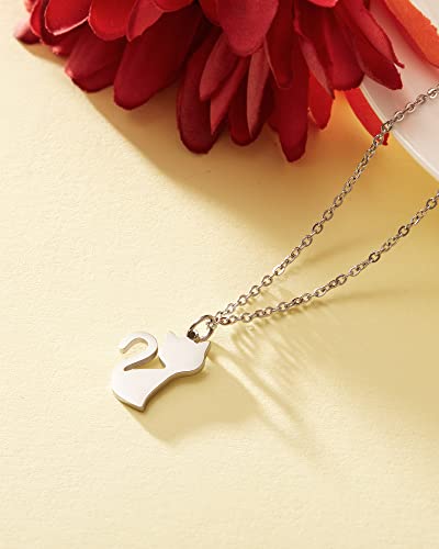 Hofoya A Charm Gold Kitty Cat Pendant Necklace Birthday Graduation Christmas Jewelry Gift For Women Teen Girls,Cat Lover Gifts,Pet Memorial Gifts. #TOP3