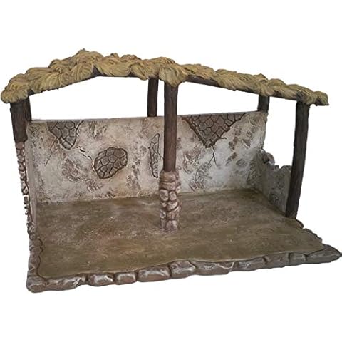 Faithful Treasure Christmas Nativity Stable, Exclusively Designed and Hand Painted Polyresin Nativity Scene Shed (Inside Dimensions: 6" high x 6.5" deep x 11" Wide) Cover