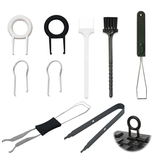 9 Stück Keycap Puller, Keycap Remover Tastenkappen Entferner Werkzeug Computer Tastatur Reinigungsset Switch Puller Abzieher Keyboard Einsetzbar Inklusive 2 Bürsten Schalterabzieher Pinzette
