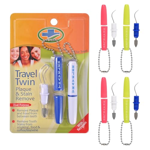 Dental travel Cleaning Kit (rose red &amp; green, 2 pair)