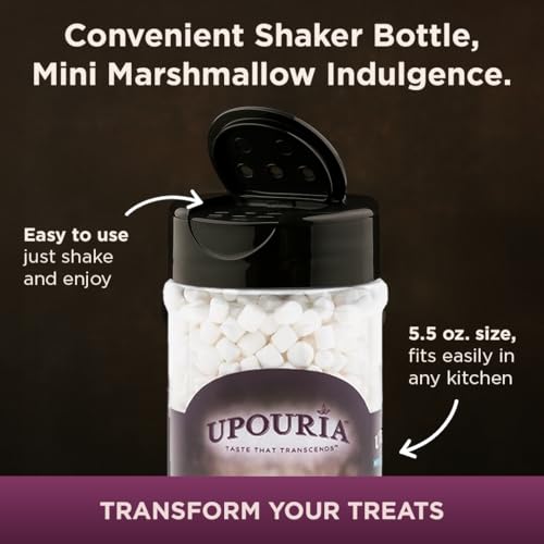 Image of Upouria Mini Marshmallow Beverage and Dessert Topper, Rich Flavor Enhancer for Coffee, Hot Chocolate, Ice Cream, 2.5oz