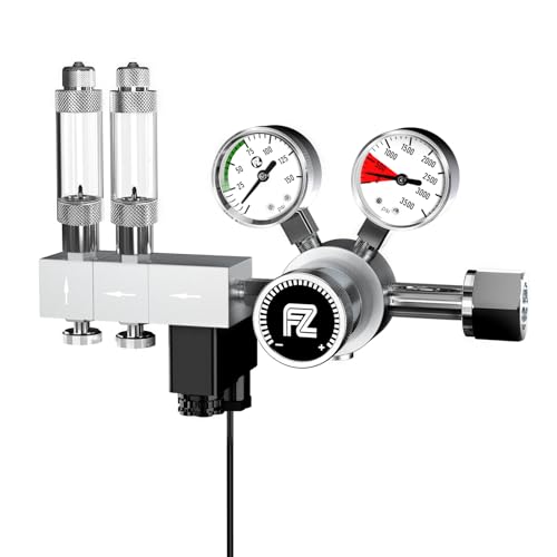 Imagen de FZONE Acuario Pro Series Regulador de CO2 de Doble Etapa Presión de Salida Ajustable con solenoide CC