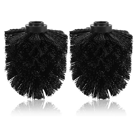 EKDJKK 2PCS Toilet Bowl Brush Replacement Head, Toilet Brush Head Replacement with Durable Stiff Bristles, Cleaning Tool for Home Hotel Bathroom (Black) Cover