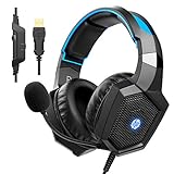 HP Stereo Gaming Headset PC Over Ear Headphones 7.1 Surround Sound with Mic for PC/Mac/Laptop Gamer Headset with Noise Cancelling Mic Comfortable Design and LED Lights