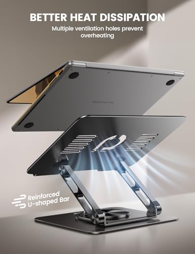Lamicall Adjustable Aluminum Laptop Stand with 360° Rotating Base — view 6