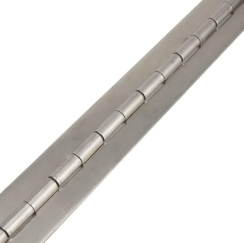 Heavy Duty Stainless Steel Continuous Hinge - 0.090 Inch Thickness, 0.250 Inch Pin Thickness, 3 Inch Open Width, 96 Inch Length