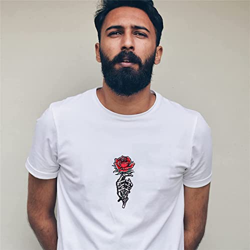 Ulricar Skeleton Rose Punk Rock Iron On Patch For Clothing Thermoadhesive Patches On Clothes Diy Embroidery Applique Hippie Clothes Sewing Badge #TOP3