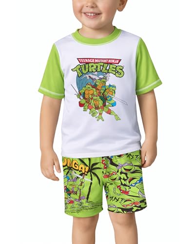 Image of Nickelodeon Paw Patrol TMNT Boys Rash Guard Set UPF 50 Swim Shirts & Trunks