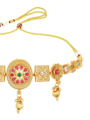 Juego de joyas de latón con piedra rosa collar pendientes oro mujer 3