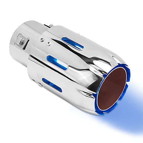 2.5 Exhaust Tips Stainless Steel Muffler Car Exhaust Tail Pipe Modification Luminous Tube With Blue Flame Led Light … #TOP8