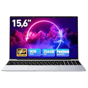 Computadora Portátil de 15.6 Pulgadas Win 11, Pantalla FHD 1080P, Teclado Retroiluminado, Huella Digital, USB3.0, WiFi5, Mini HDMI, BT5, Cámara Web (15.6-8GB-256GB-B1714)