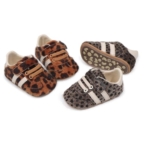 Image of Baby Boys Girls Sneakers Toddler Non-Slip Soft Rubber Sole First Walking Shoes Infant Newborn Crib Dress Shoes