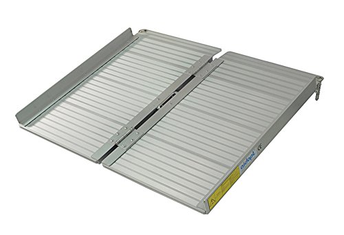 Aidapt Lightweight 2ft Folding Ramp.Durable Aluminium,Portable,Carry Handle,No Tools Required,Threshold,Kerbs,Wheelchair,Scooter,Disability,Easy to store