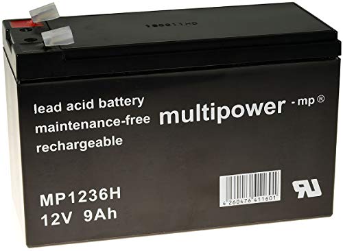 Powery Batterie Gel-Plomb (multipower) pour USV APC Back-UPS ES 700 9Ah 12V, 12V, Lead-Acid [ Batterie au Plomb ]