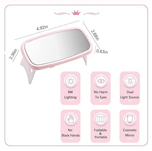 Fuaty Mini Uv Light For Gel Nails, Single Led Uv Nail Lamp With Mirror, 8W Portable Nail Dryer Curing Lamp For Gel Builder Based Polish Acrylic Fake Nails/Nail Extensions/Diy/Salon/Resin #TOP5