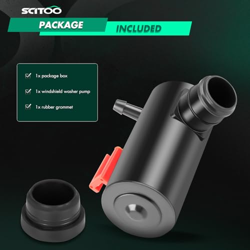 Image of SCITOO 38512-SA5-013 Front Windshield Washer Pump Motor Windscreen Wiper Pump Replacement fit For HondaFor Hyundai For Accord Elantra 1984 Touring-1993 ;For Honda | Direct fit for 2007-2009 For Honda For S2000|Replaces OE 38512-SA5-013|38512-SA5-981|76806-SE0-921|86611-AA010|With Grommet