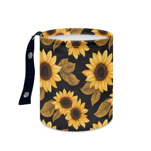 Image of Pensura Hippie Frog Trash Can for Car Waterproof Car Trash Bag Hanging Collapsible Accessories Universal Hanging Car Garbage Bag for Women Interior Compatible with Most Cars