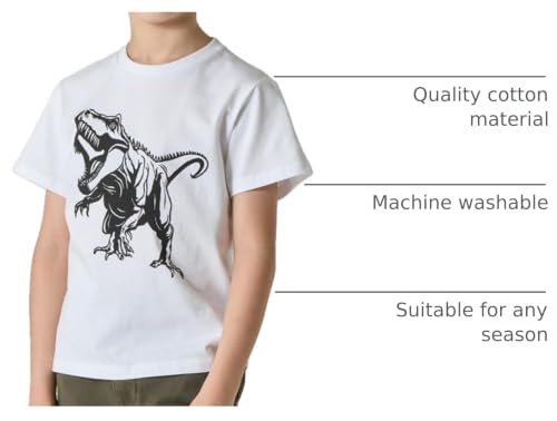 Image of LAPASA Boys & Girls Cotton Graphic T-Shirts 4 Pack Tees for 3T-13Y Kids K01