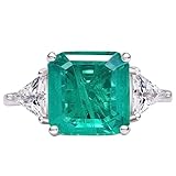 Lab Created 10x10MM Paraiba Tourmaline Ring for Women Engagement Anniversary Jewelry