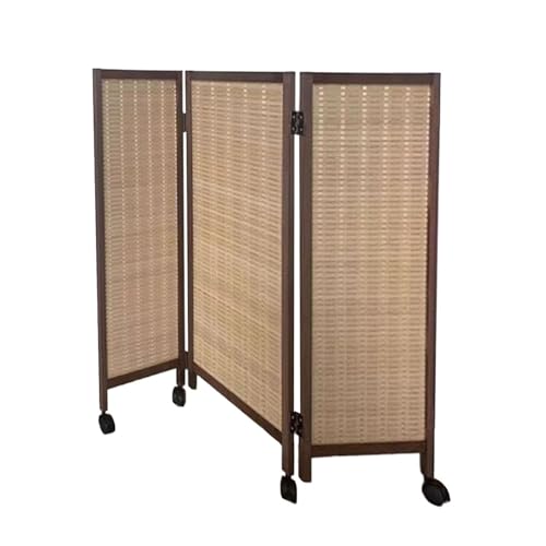ショートボード折りたたみパーティションスクリーン、独立した木製プライバシーロースクリーン、リビングルームとダイニングルームのエリア分割に最適(120x40cm-3 piece)