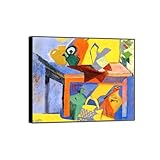 André Lhote Abstracto Cuadros sobre Lienzo-Famosa Pintura Reproducción-Marco Negro Cuadro Decoración Dormitorio(Naturaleza muerta con jarra) 30x35cm-12x14in