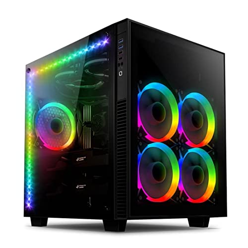 37 Migliori Case Pc : classifica dei più venduti online anidees AI Crystal Cube AR V3 Case in Vetro temperato a Doppia Camera EATX/ATX per PC con 5 ventole RGB PWM / 2 Strisce LED - Nero