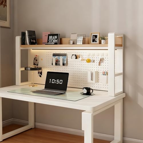 cendbirut Büro-Bücherregal, Bücherregal aus Metall mit Sideboard, robustes Büro-Bücherregal für Büro, Präsentations- und Aufbewahrungsregal für Zuhause, weiß, L 51,3 x H 25,9 cm