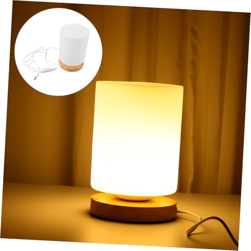 Lámpara de mesa LED cilíndrica con carga USB y luz cálida miniatura 4