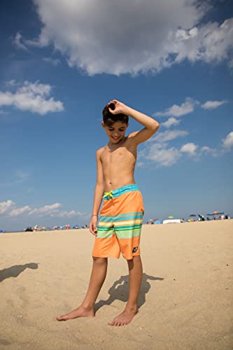 Laguna Boys Swim Shorts - Boardshorts Swimming Trunks - Quick Dry Bathing Suit - Upf 50+ - Green Lattice Palm Print, Size 10/12 #TOP5