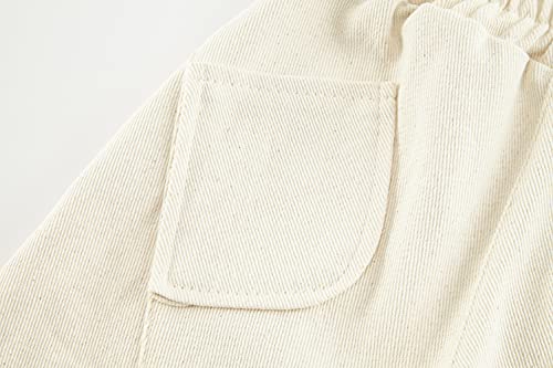 Toddler Kids Boys Girls Unisex Denim Trousers Ivory Beige 2-7 Years Pants 94