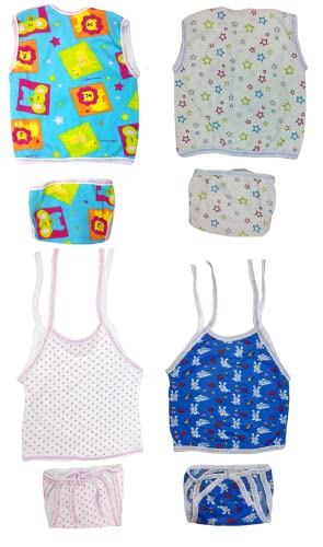 Image of TANGY Hosiery Newborn Baby Boy's and Baby Girls Jhabla Clothing Top Set(Pack of 4)