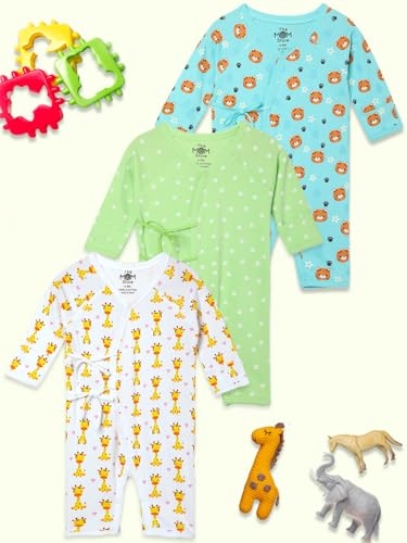 Image of The Mom Store Baby Romper Jabla Style Combo For Boys And Girls | Cotton | Soft Infant Bodysuit | Trendy Stylish Sleepwear For Newborn Baby | Printed | Unisex Comfortable Everyday Baby Wear
