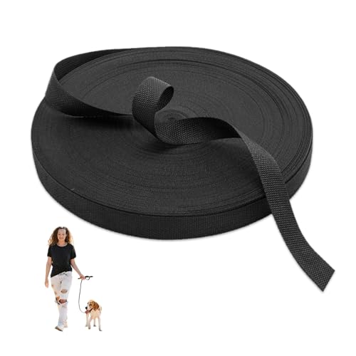 GIDWRIY Cinta Nylon 10 Mm X 10 M,Cinta Mochila Negra,Cinchas de Tapiceria,Correas Planas,Correa Costura para Manualidades,Correa de Equipaje,Cinchas de Amarre,Cintas Correa Perro para Bricolaje