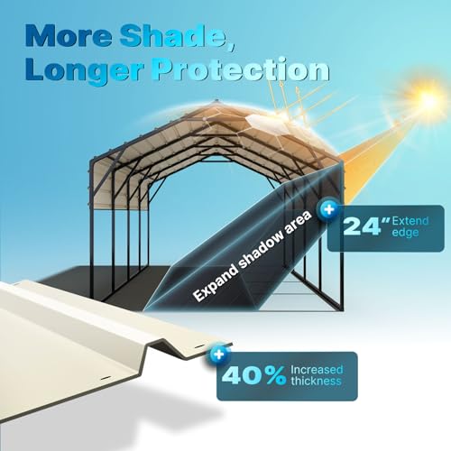 Quictent 10x20 ft Heavy Duty Metal Carport for Vehicle Storage Snowproof & Windproof Steel Car Shelter