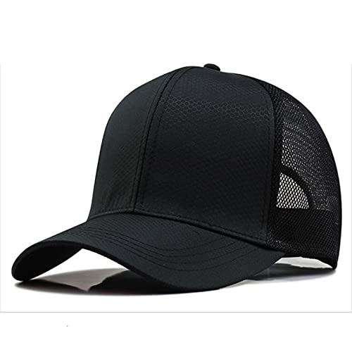XKUN Cappello Uomo XXL 62-68 Cm Big Head Man Plus Size Baseball cap Men High Summer Polyester Mesh Trucker Cappello Maschio Raccodia-Black,XXL 62-68Cm