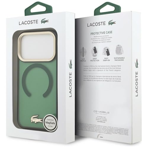 Coque iPhone 17 Pro Lacoste Sinople transparente MagSafe anti-chocs - 7