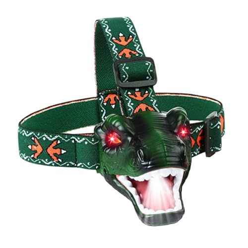 Linterna frontal dinosaurio Qianly para niños con luz LED y música para acampada 6
