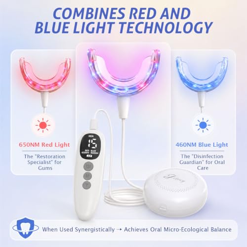 Red Light Therapy for Gums, Red & Blue LED Light Experience with 18 LEDs, Comfortable Silicone Mouthpiece, Portable Personal Oral Care for Gum Health Toothache Relief, Bleeding Gums Detail