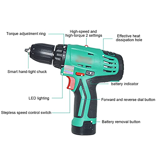 Spacmirrors Akkuschrauber Bohrmaschine Haushalt Lithium-Elektroschrauber Handbohrmaschine High-Brightness-LED-Licht… – Bild 6