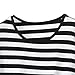 Plus Size Striped Shirt for Women Color Block Cotton Modal T-Shirt O Neck Casual Blouse Short Sleeve Tops Tees White
