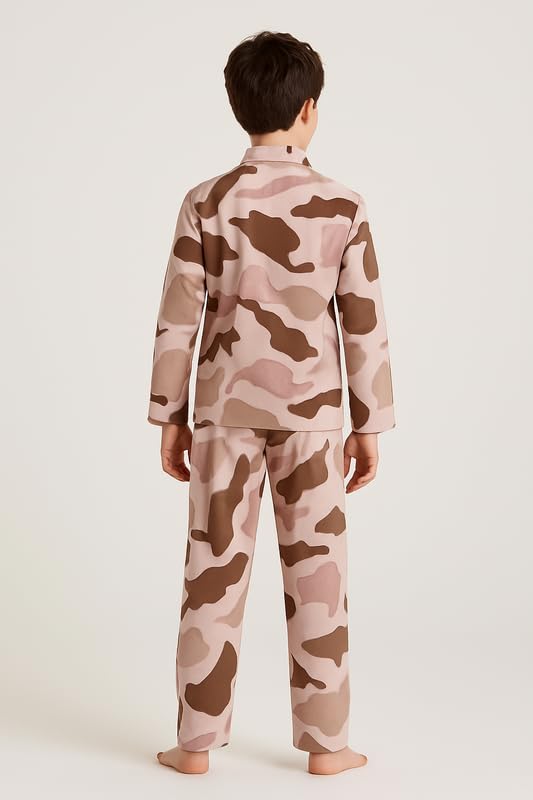 Image of 3BROS Kid's Pure Cotton Full Sleeves Night Suit /Dress for Boys /Girls Full Pajama & Top Sleep Suit Combo Set