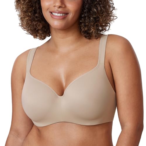 Image of DELIMIRA Women's Balconette Bra Full Coverage Plus Size Tshirt Underwire Back Smoothing Seamless Bras