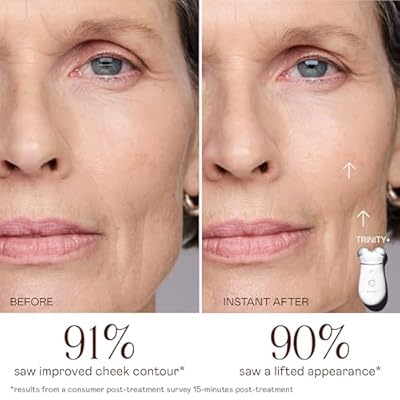 NUFACE Trinity+ Microcurrent Facial Device Kit, FDA-Cleared - Face Sculpting Tool, Skin Tightening Massager & Face Lift Device, Supports Lymphatic Drainage, 3 Frequencies, Activator Gel, Sandy Rose
